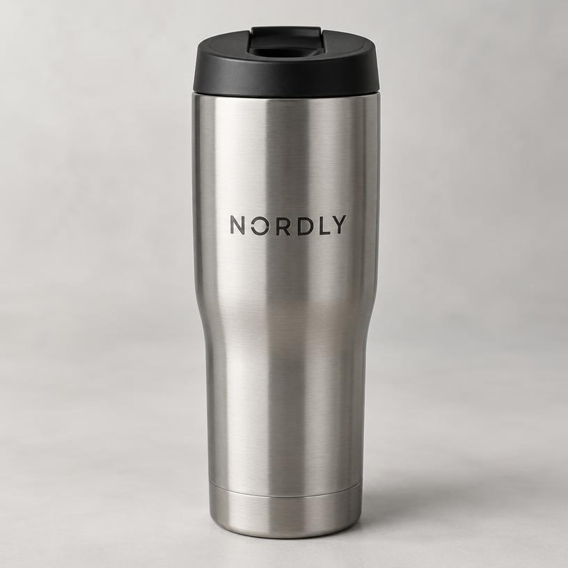 Example Laser Engraving mockup on a steel tumbler