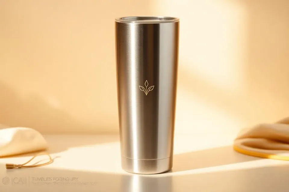 Client design rendering of a laser engraved stainless steel tumbler
